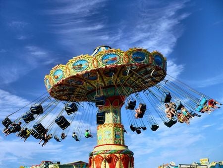 Swings above the boardwalk   again - boardwalk, swings