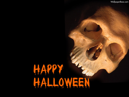 Happy Halloween  - black, orange, holliday, skull, october 31, scary