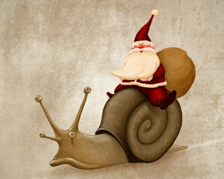 Santa Claus - sack, Christmas, Santa Claus, snail