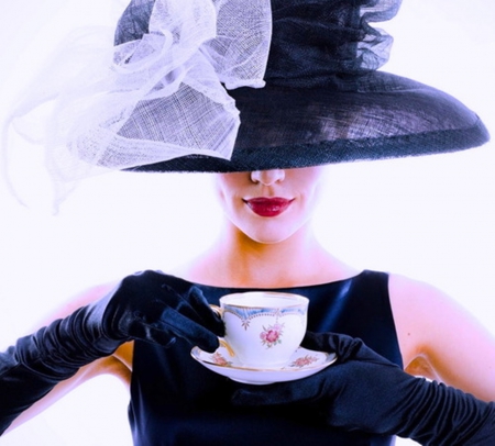 coffee time - cups, woman, coffee, photography, hats, cute, fashion, cool