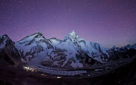 starry sky over alpine scape