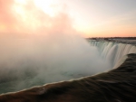 spray over awesome waterfall