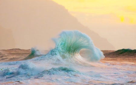 fantastic ocean wave - spray, sea, surf, waves