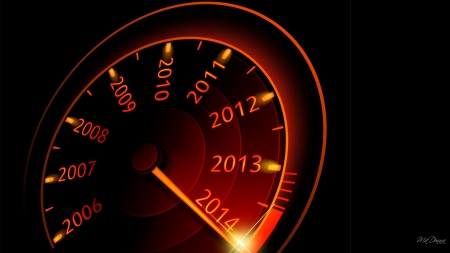 New Year Speedometer - speed, glow, car, New Years, auto, 2014, light, speedometer