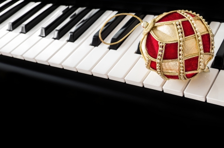 Music - nice, new year, xmas, popular, photography, music, colorful, magic christmas, balls, piano, christmas ornament, pretty, cold, holiday, background, winter, ball, wallpaper, lovely, christmas, abstract, merry christmas, snow, christmas ball, beautiful, photo, decoration, happy