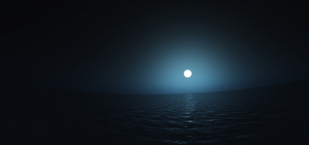 quiet night - hd, ocean, quiet, alone, dark, night, color