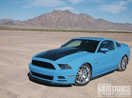 2013 Ford Mustang - 2013, Ford, Black Stripe, Blue