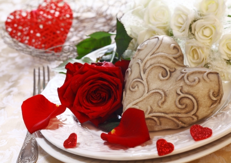 With Love - love, hears, roses, for you, rose, with love, nature, petals, flowers, red roses