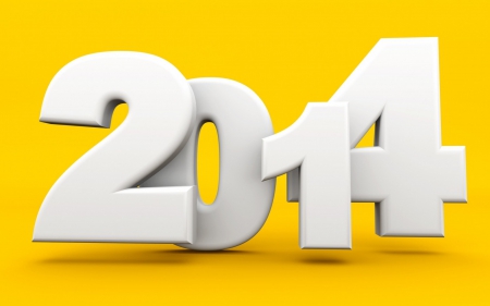 Happy New Year! - 2014, white, happy new year, yellow