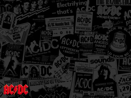 AC DC Wallpaper - hard rock, collage, ac dc, band, music, acdc, rock, black