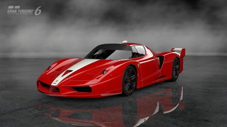 Ferrari FXX '07 - game, red, black wheels, gt6