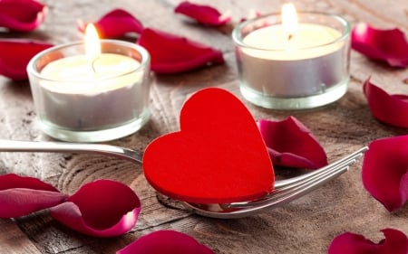 Love candle - flowers, candles, red, love