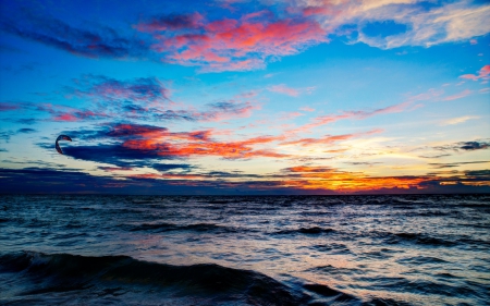 Ocean - cloud, sky, ocean, sun