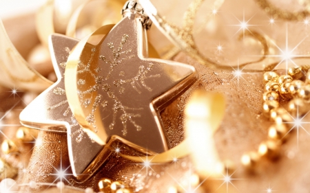 *Star* - christmas, star, golden, decoration