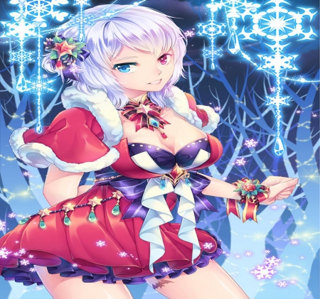 Iri Flina - snowflake, girl, winter, sword girls, orginal, christmas, santa, snow, cute