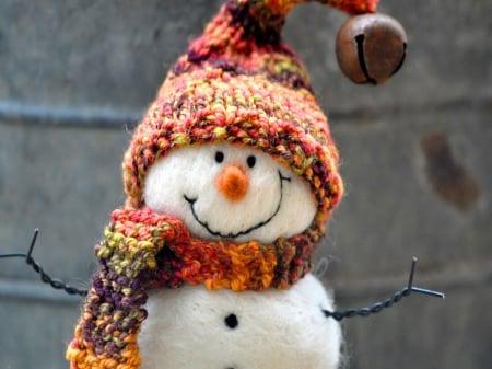 Christmas smile - snowman, hat, winter, smile, scarf, happy