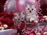 Silver Christmas Cats