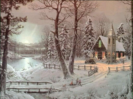 Little house and snow - house, snow, holidays, winter