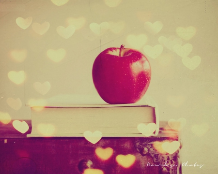 :) - books, abstract, apple, soft