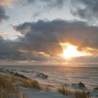 sand dunes at sunset