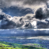 magnificent panoramic view of seaside city hdr