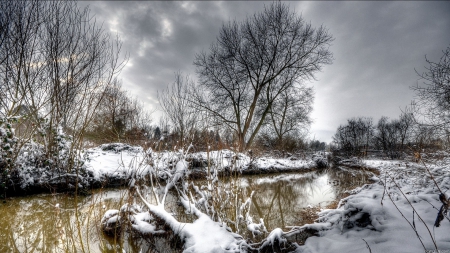 river on a grey winter day