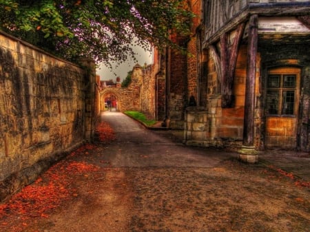 Ancient Walls - cobblestone, photography, tree, hdr, house