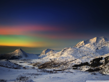 Winter morning in the mountains - winter, snow, morning, mountains, sky