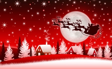 Magic Christmas - trees, winter, snowy, eve, christmas, santa, winter time, magic christmas, xmas, merry christmas, houses