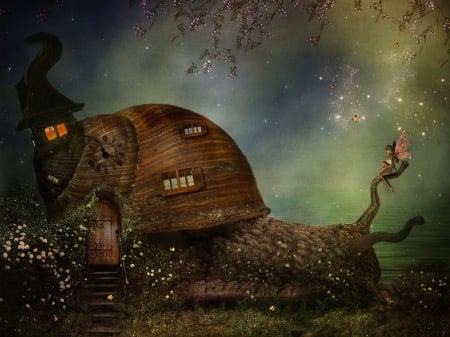 SNAIL HOUSE - arts, house, fantasy, snail