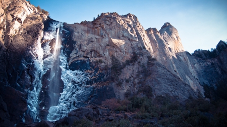 Waterfall - waterfall, rock, nature, mount