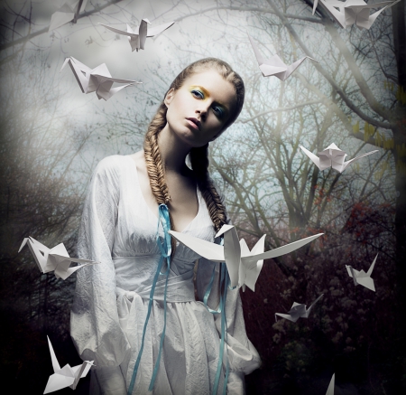 Spooky - paperbirds, girl, fantasy, spooky