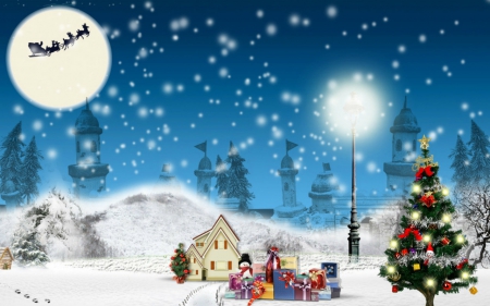 Happy Holiday - winter, house, christmas, snow