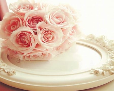 Soft Bouquet - pink roses, soft, pink, pastel, bouquet, elegant