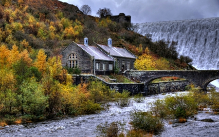 Lianwrthwl, Wales - Trees, Bridge, Waterfall, Wales