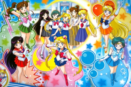 sailor warriors - mercury, jupiter, moon, mars, venus