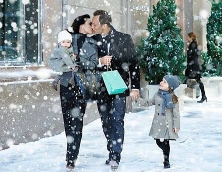 emotions in snow - christmas, winter, people, cuple, snow, holidays, love