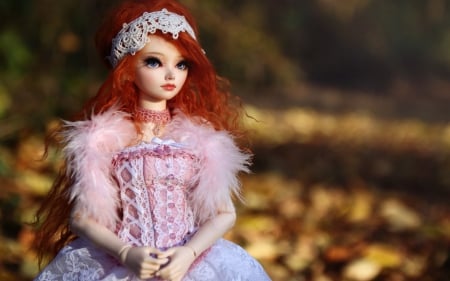 Redhead doll - redhead, autumn, pink, toy, doll