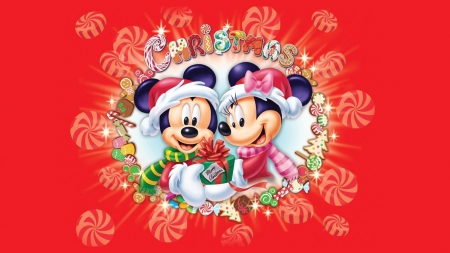 Merry Christmas! - white, candy, mickey mouse, disney, green, black, christmas