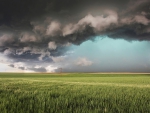 storm clouds over beautiful fields