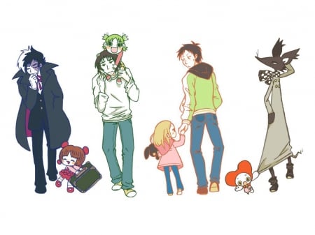 Walking Together - black jack, yotsuba, anime, crossover, pinoko