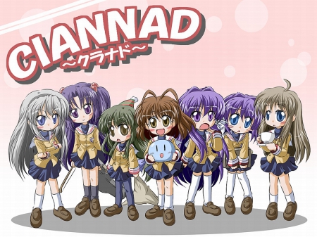 Six female anime characters, Clannad, anime, Fujibayashi Kyou, Fujibayashi  Ryou HD wallpaper