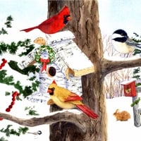 â˜…Winter Birdhouse & Cardinalsâ˜…