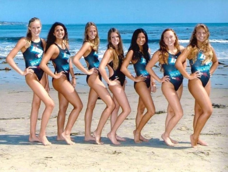 Team - girls, beach, feet, legs