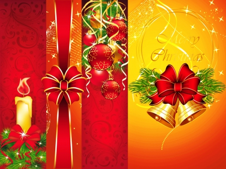 Merry Christmas - Bells, Decoration, Christmas, Candle