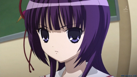 anime cool girl - violet hair, girl, cold, cool