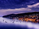 beautiful villefranche france at dusk