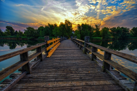 *** Sunset *** - nature, lake, sunset, porch