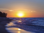 magnificent sunset on michigan lakeshore