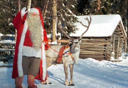 Merry Christmas - winter, reindeer, merry christmas, santa claus